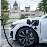 elektromos autó töltése Magyarországon modern környezetben